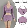 1:6 Female Crop Tops Action Figure Clothes Fashion Handmade Cosplay Long Sleeve Top for 12''