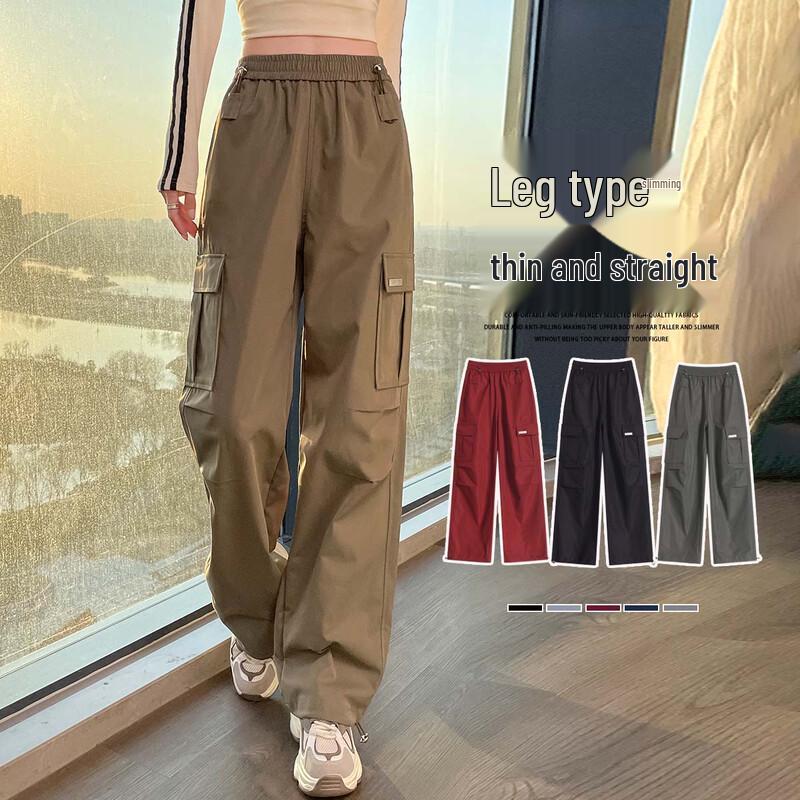 Women's American Retro High-Waist Two-Wear Wide-Leg Cargo Pants