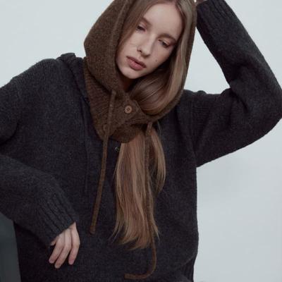 BALACLAVA IN LANA A MAGLIA CON BOTTONI NONANDNON_NFAC5311