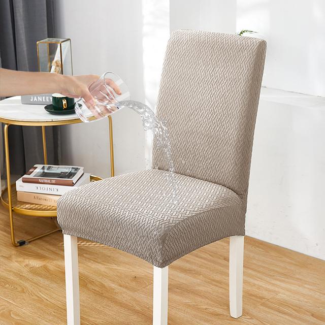 Latest Waterproof Jacquard-Patterned Chair Covers Designed For Dining Room Soft Stretch Slipcover For Dining Washable Removable Chair Protector