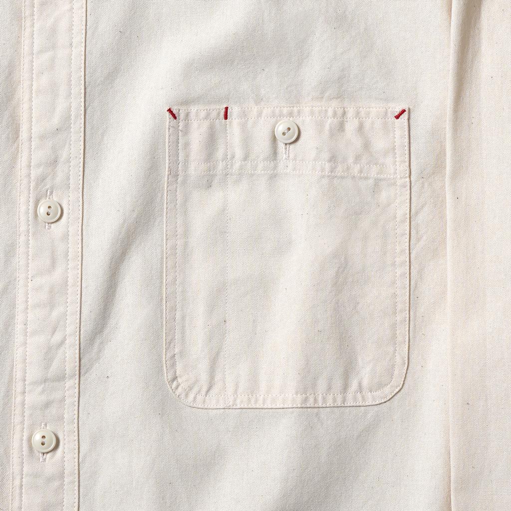 Bancheu Bgs Chambray Selvedge Cotton Work Shirt - Ecru