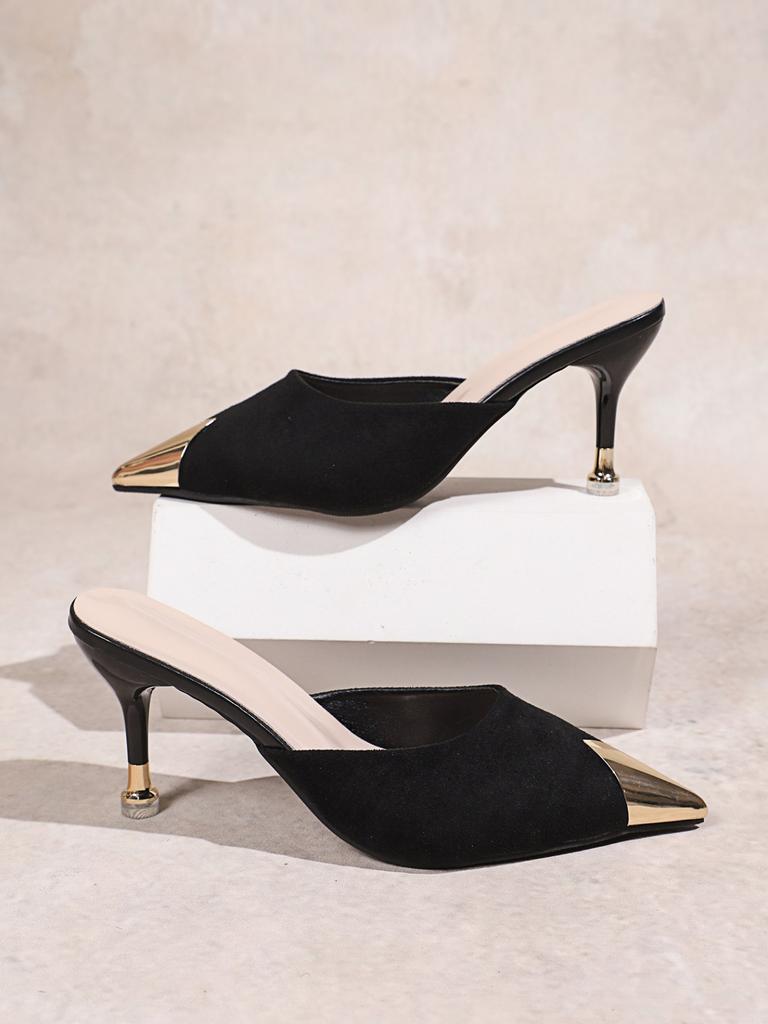 European and American Comfortable New Sexy Pointed Head Stiletto High Heels Cool Slippers Temperament Bag Head Half Slippers