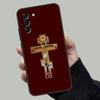 Orthodox Cross Icon Phone Case For Samsung Galaxy A13,A21s,A22,A31,A32,A52,A53,A71,A80,Soft Black Shell
