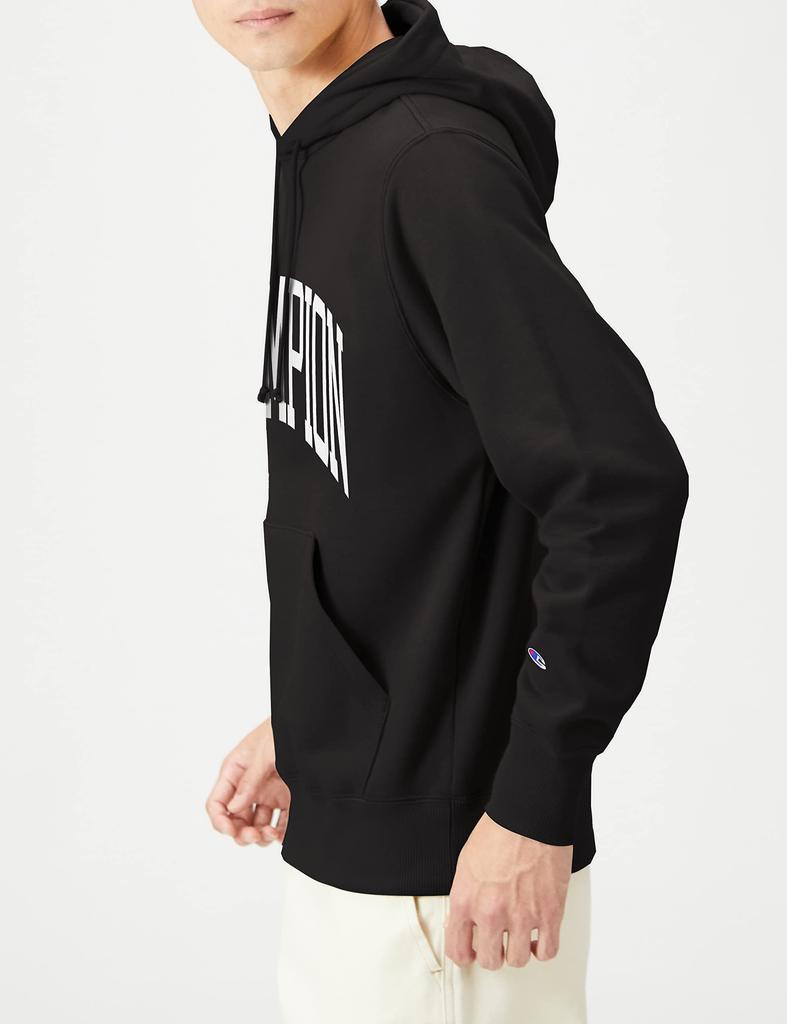 Champion Long Sleeve Fleece Hoodie with College Font Size S Black Men's Print, Custom-Made Basic, (C8-W129Z),