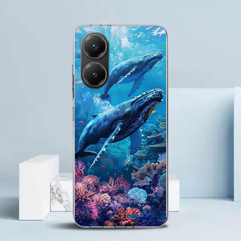 

Горбатый кит Морской гигант Мягкий чехол для Xiaomi Poco F7 Ultra X7 X6 X5 Pro M7 Чехол для телефона Redmi 15 15C 13 13C 12 12C 10 10C Печать Redmi 9T