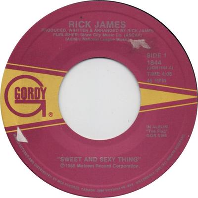 7inch Record RICK JAMES - Sweet And Sexy Thing 1844 Gordy 1986 Canada Soul/Funk Used