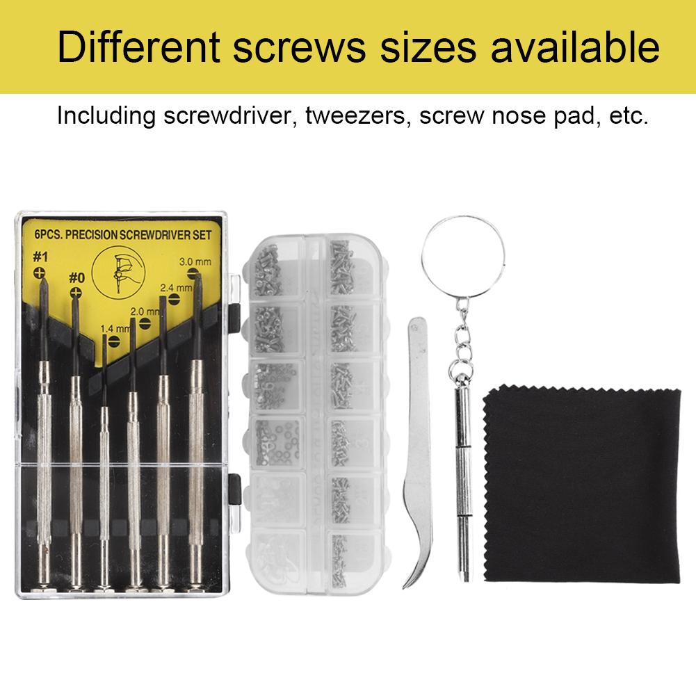 Screwdriver Tweezers Screw Nose Pad Optical Glasses Repairing Maintenance Kit