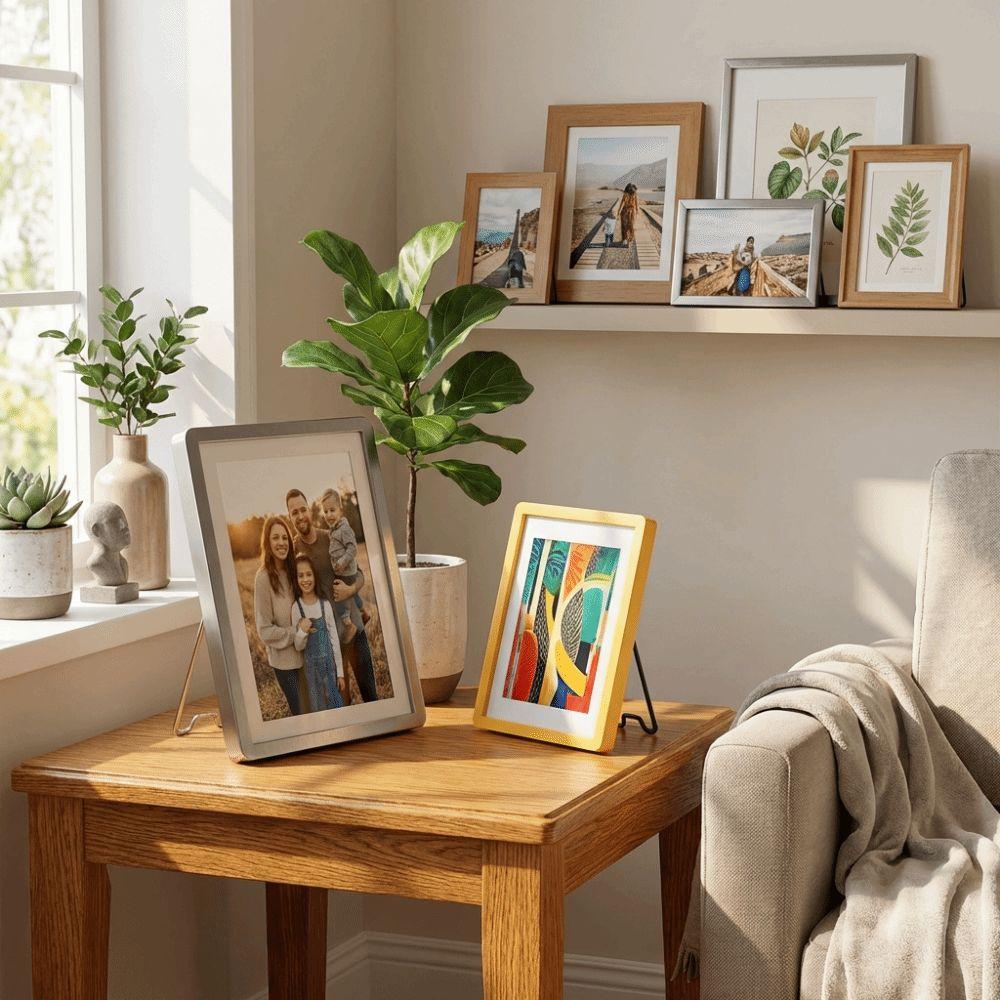 Adjustable Photo Frame Stand Stainless Steel Easel Back Stand Picture Frame Bracket Home Decor