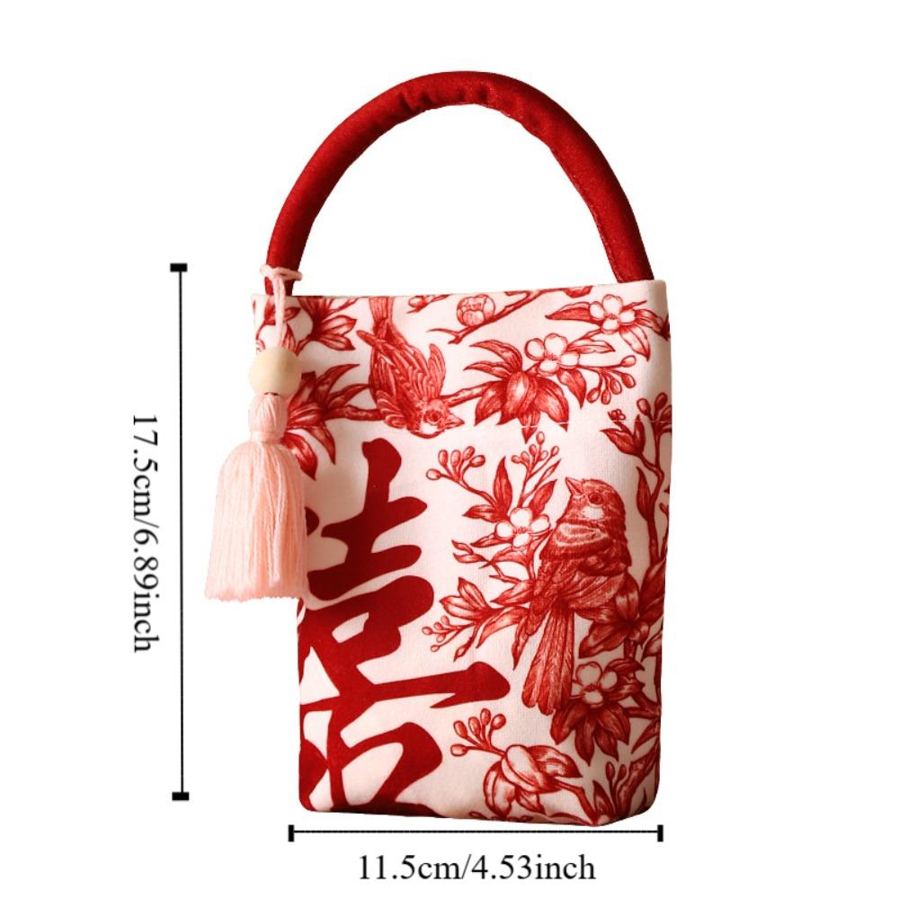 Korean Style Wrist Hand Bag Butterfly Orchid Flower Pendant Wedding Candy Bag New Year