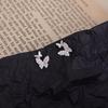 Beixi S925 Sterling Silver Butterfly Stud Earrings for Women - Mini Diamond Design for Everyday Wear
