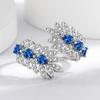 925 Sterling Silver Fashion Versatile Blue Spinel Zircon Leaf Ring Birthday Party Anniversary Gift