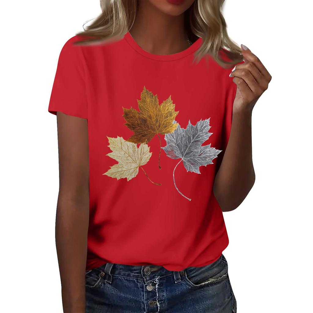 Mode Femme Décontracté Imprimé Col Rond Manches Courtes T-Shirt Haut T-Shirt Haut Haut