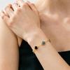 Elegant Black Four-Leaf Clover Bracelet: Exquisite Double-Sided Enamel Design Jewelry