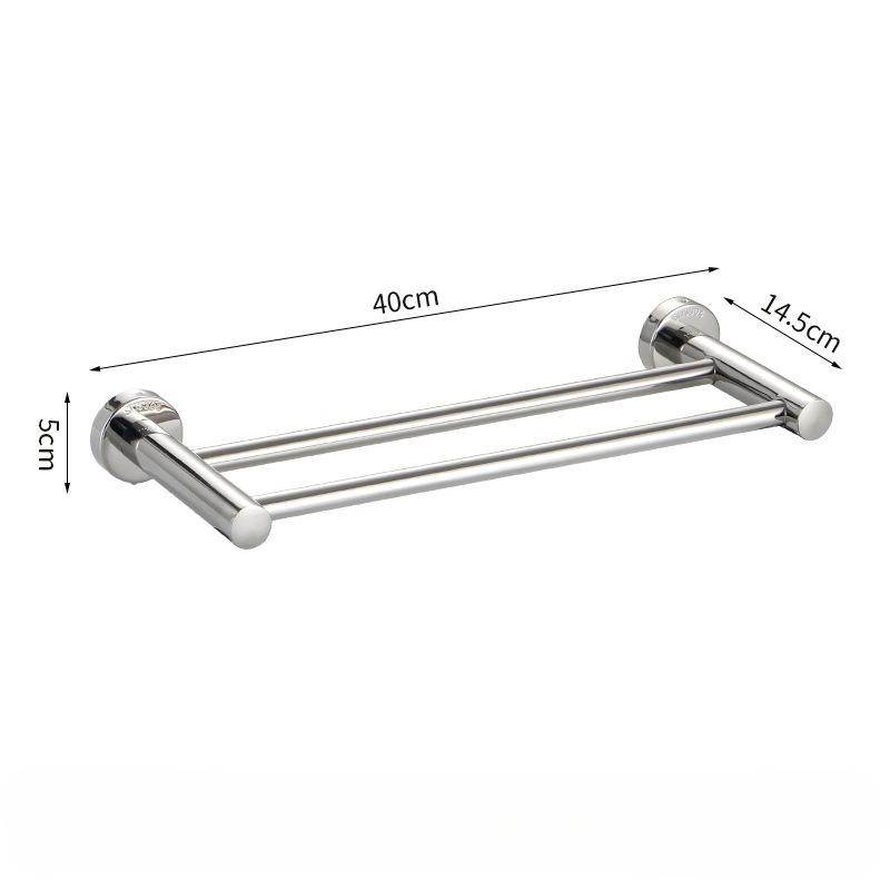 Stainless Steel Stainless Steel Double Towel Bar Wall Mounted Towel Rack Shelf Brushed Bathroom Towel Holder Accessories