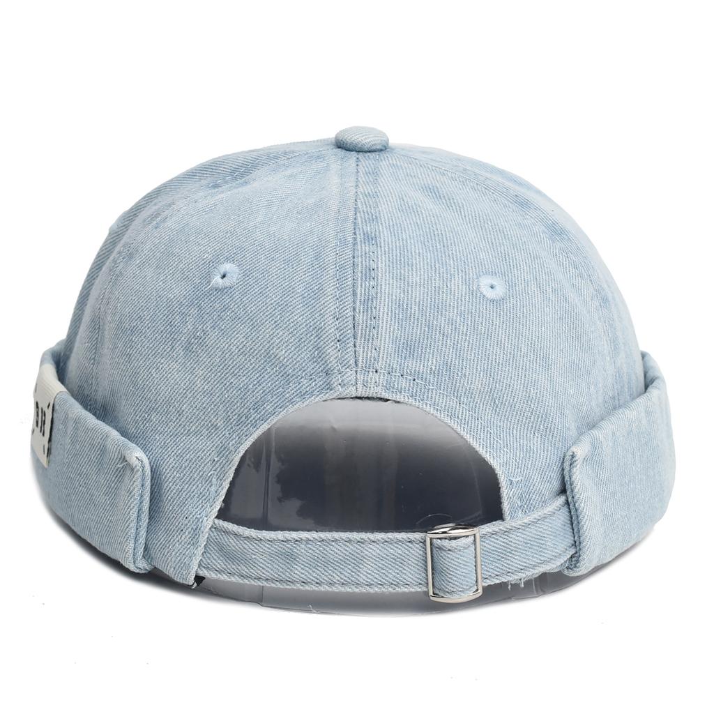 Fashion Denim Docker Cap Brimless Hat Solid Skullcap Solid Color Sailor Cap Beanie Hats Men Women Bucket Cap Adjustable Dad Hat