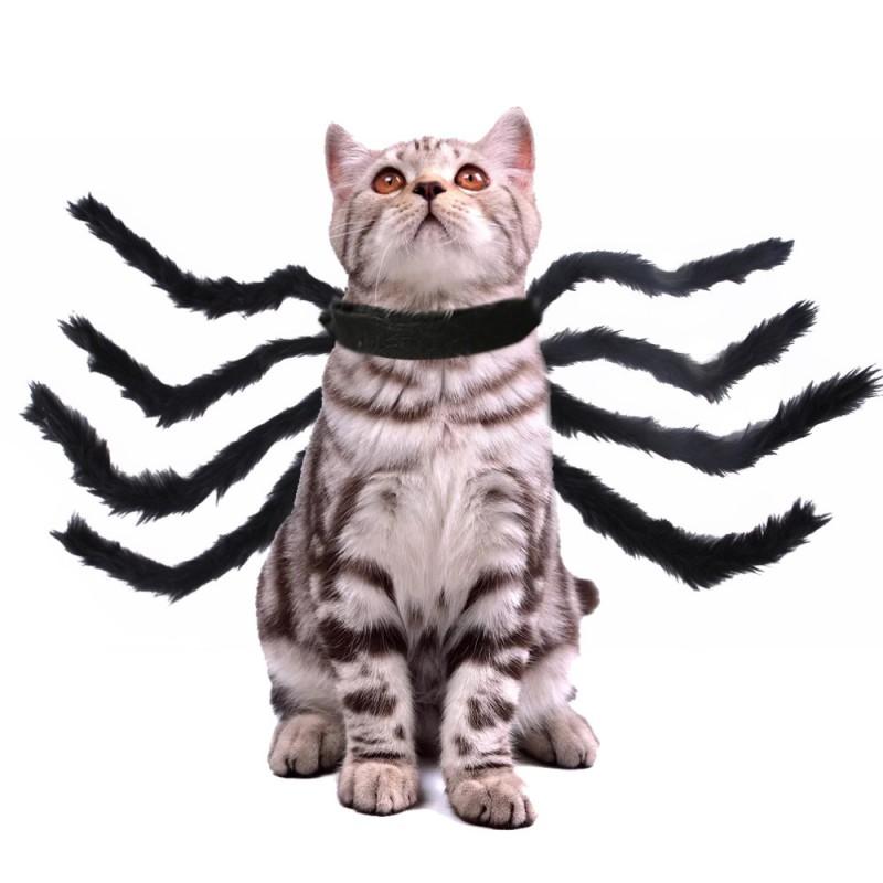 Pet Halloween Christmas Costume Harness Vest Cats Dogs Small Breeds Spider Themed Outfit Black Red