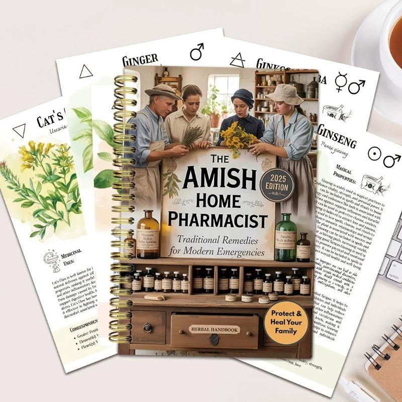 2025 Famiglia Amish Farmacista Manuale Erboristico Spirale Terapia Naturale Tradizionale Emergenza Guida Terapia Familiare Medicina Erboristica