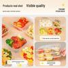 Temeiju Disposable 5-Compartment Rectangular Takeout Meal Box with Lid (150-Pack)