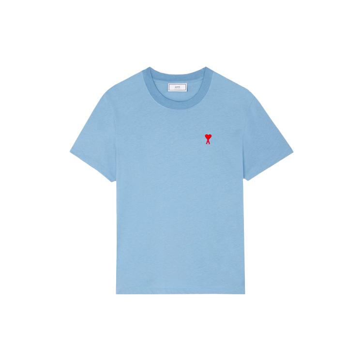 AMIPARIS T-Shirts Men's Light Blue Crew Neck Moderate Straight Fit E21HJ108723-459