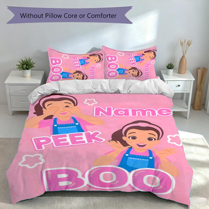 3pcs Custom Name Ms. Rachel Set,Includes 1 Duvet Cover and 2 Pillowcases,All-season Bedroom Decor