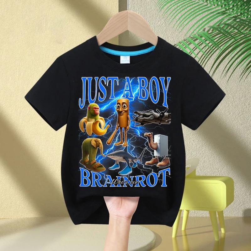 2025 Funny Italian Classic of Mountains and Seas Children's Cotton T-shirt Boys Girls Cartoon CosPlay Short Sleeve Breathable