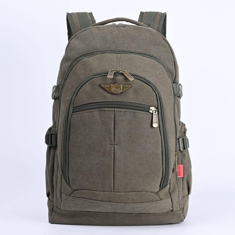 

Reinforced Canvas Student Backpack Men Large Capacity Outdoor Backpack Women Durable Sports Travel Rucksack армия зеленый