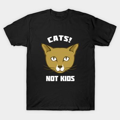 Men Black Print T-shirt Super Large TShirt Cats-not-kids No-Cut Transfer Paper Print Cotton Tshirt