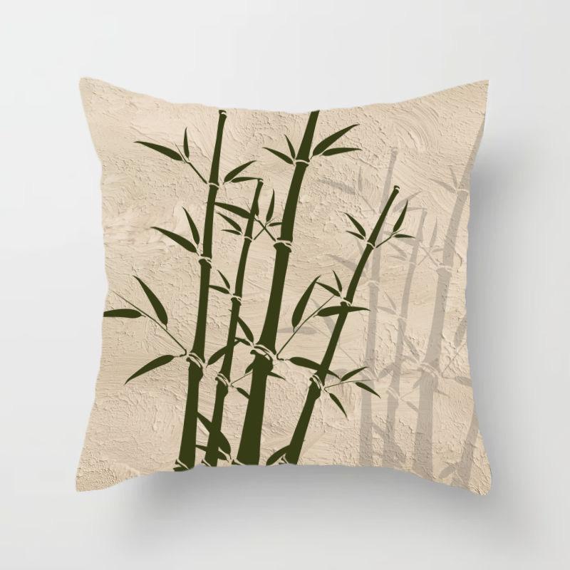 Natural Flower Pattern Square Polyester Pillowcase, Sofa Living Room Decorative Cushion Cover, Bedroom Bedside Pillow Cover