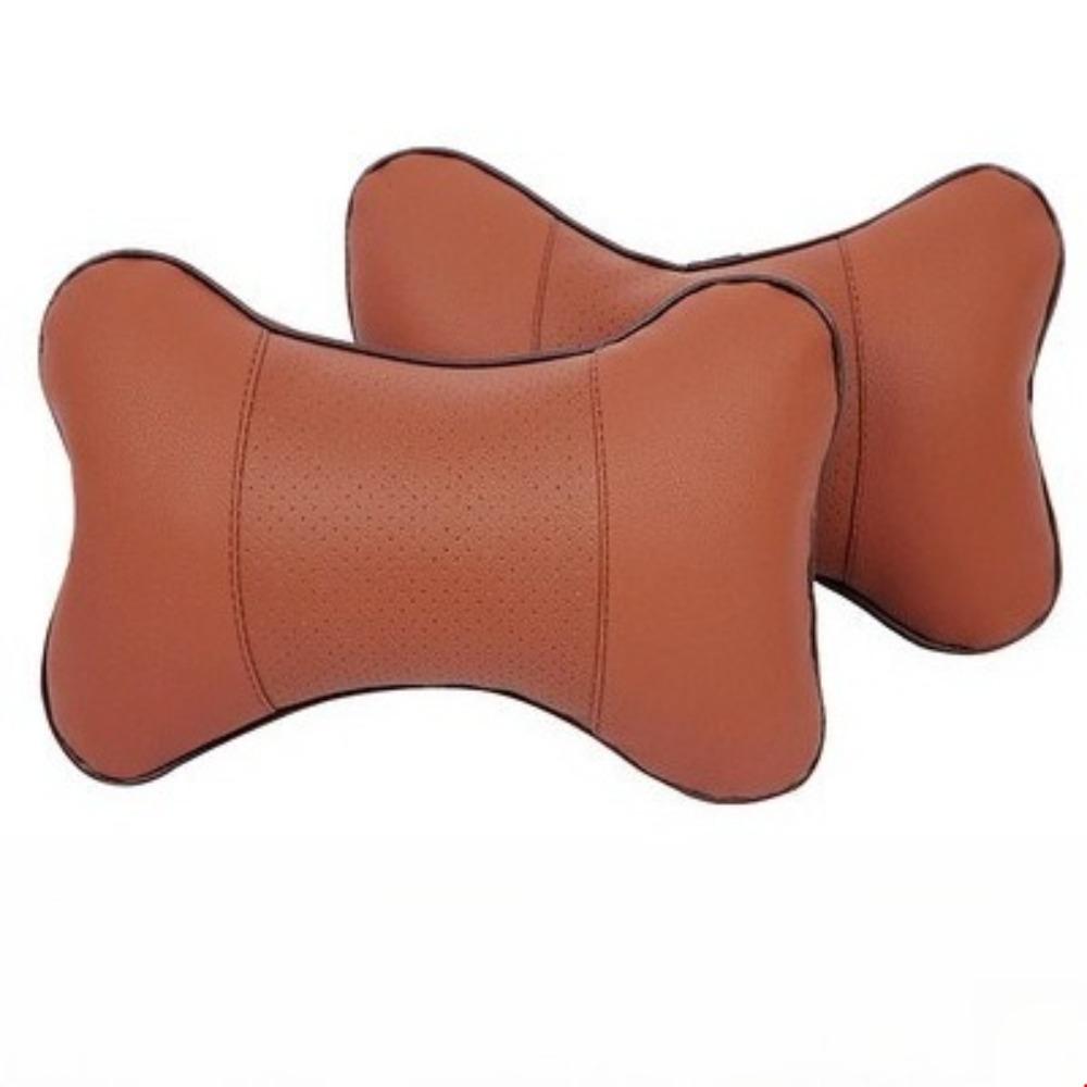 1PCS Car Neck Pillows Both Side Pu Leather Pack Headrest Fit for Most Cars Filled Fiber Universal Car Pillow