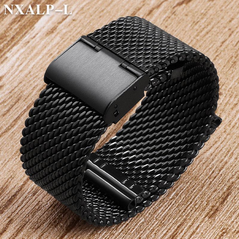 1.0 Milanese Mesh Loop Stainless Steel Watch Band Bracelet 18mm 20mm 22mm 24mm Bracelet 3mm Thickness Strap for DW for Omega