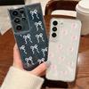 Cute Pink Bow Soft Case For Samsung Galaxy S25 S24 S23 S22 Ultra Plus S24 FE A15 A14 A55 A54 A36 A26 A16 A52 A35 5G Clear Cover