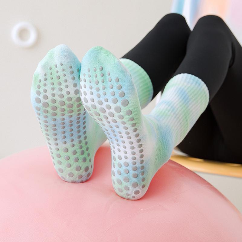 Damen Weiblich Pilates Yoga Yoga Socken Tie Dye Griffige Socken Sport Yoga Socken Anti Rutsch Pilates