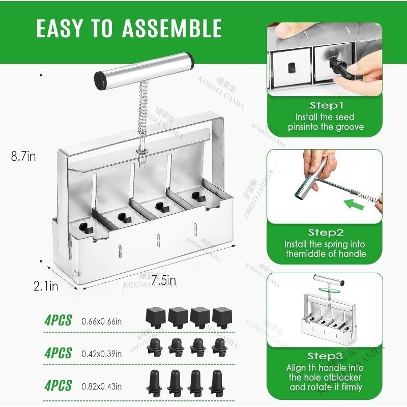 Handheld Soil Blocker Stainless Steel Soil Block Maker for Seedling, Greenhouse Garden Supplies Soils Blocking Tool for Garden