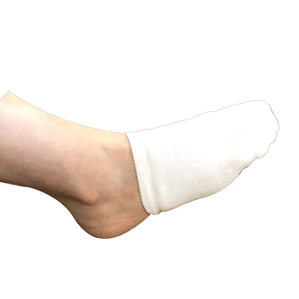 Stretchable half socks for feet in white half size for toes casts, (2 pairs),