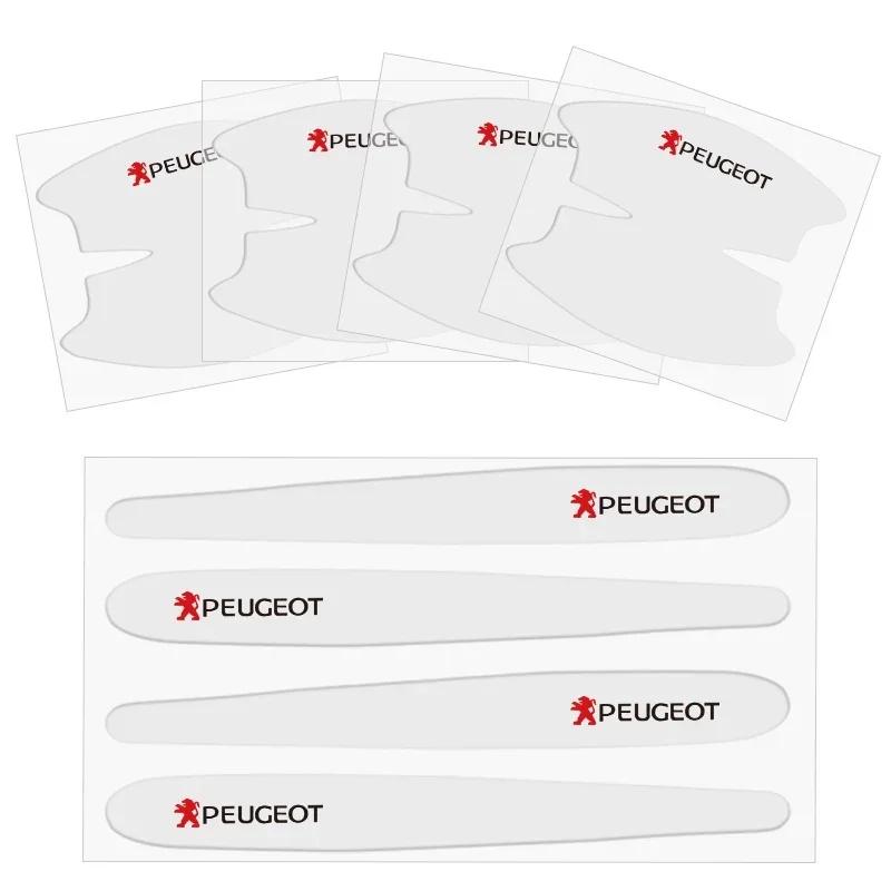 

2026 Hot Car Sticker 8pcs Car Door Handle Stickers Transparent Protector Film For Peugeot 407 508 2008 5008 307 308 3008 206 207
