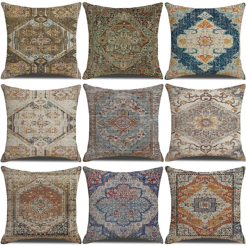 Boho Style Retro Pillow Case Linen Printed Home Decoration Pillow Cushion B&B Sofa