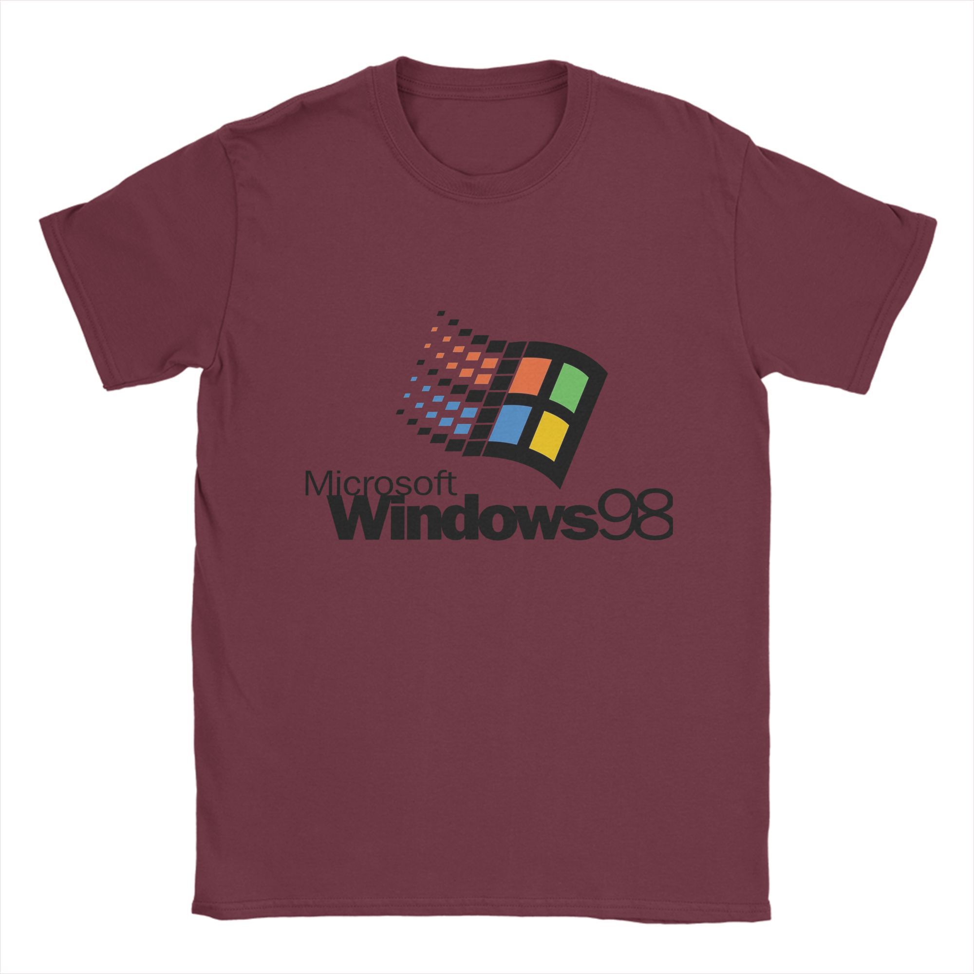 

Футболка Microsoft Windows 98 Літня Бавовняна Футболка Для Чоловіків Популярна Вільна Футболка З Коротким Рукавом Класичні Топи XL