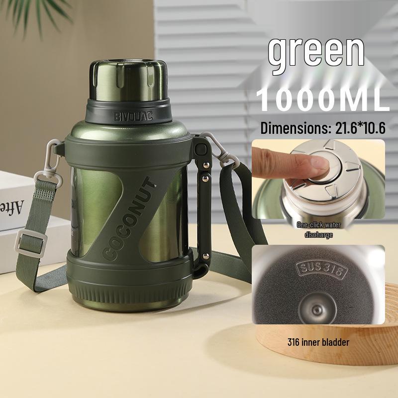 316 Stainless Steel Portable Travel Kettle: Large Capacity Thermos for Home, Car, and Outdoor Use 960ML