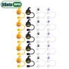 1-10Sets Halloween Straw Dust Plug Eco Friendly Pumpkin Ghost Straw Cap for Cup Reusable Dust Proof Cover for Drinks