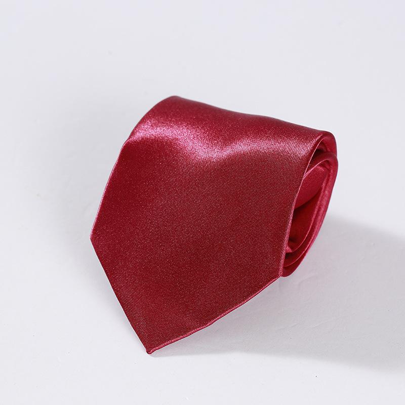 Zipper Tie Plain Face Upscale Groom Best Man Presides Over Hotel Business Men And Women Professional Dress Wedding Red And Black Collar