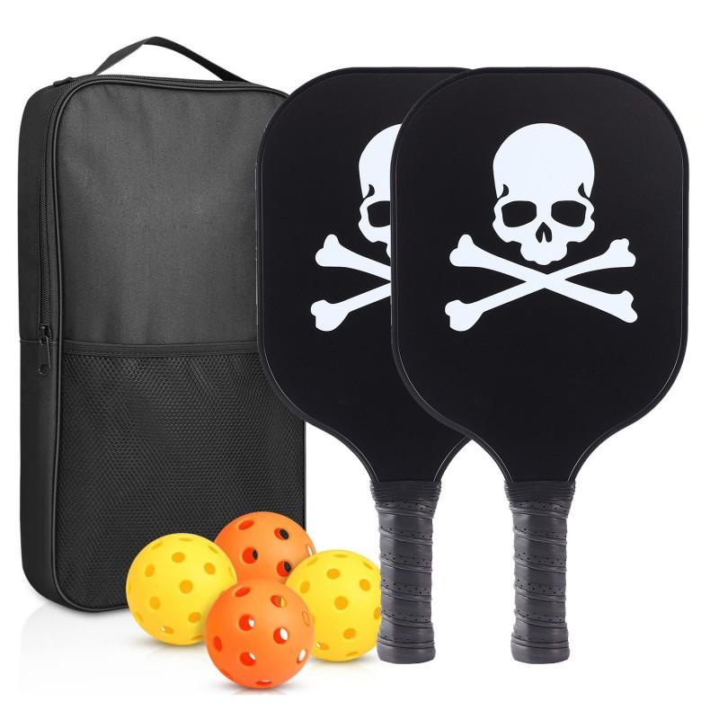Carbon Fiber Pickleball Paddle Set With PP Honeycomb Core UV Printed Racket Beginners To Advanced Players
