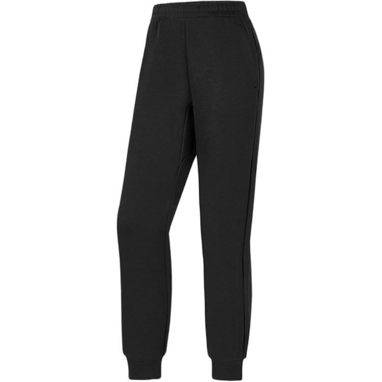 Skechers Comfort Sports Series Simple Solid Color Tapered Knit Joggers Women bottoms Carbon-Black P424W019-0018 L