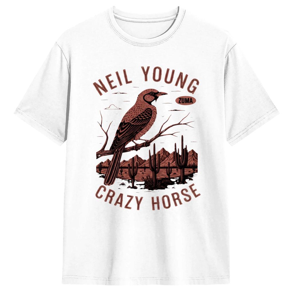 Neil Young Crazy Horse Zuma T-shirt Été Harajuku T-shirts 100% Coton Grande Taille Hauts Manches Courtes Hauts Vintage