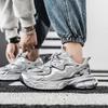 Silver dad shoes men's spring 2025 new high-end Hong Kong style mesh breathable height increase men's sports and leisure shoes
