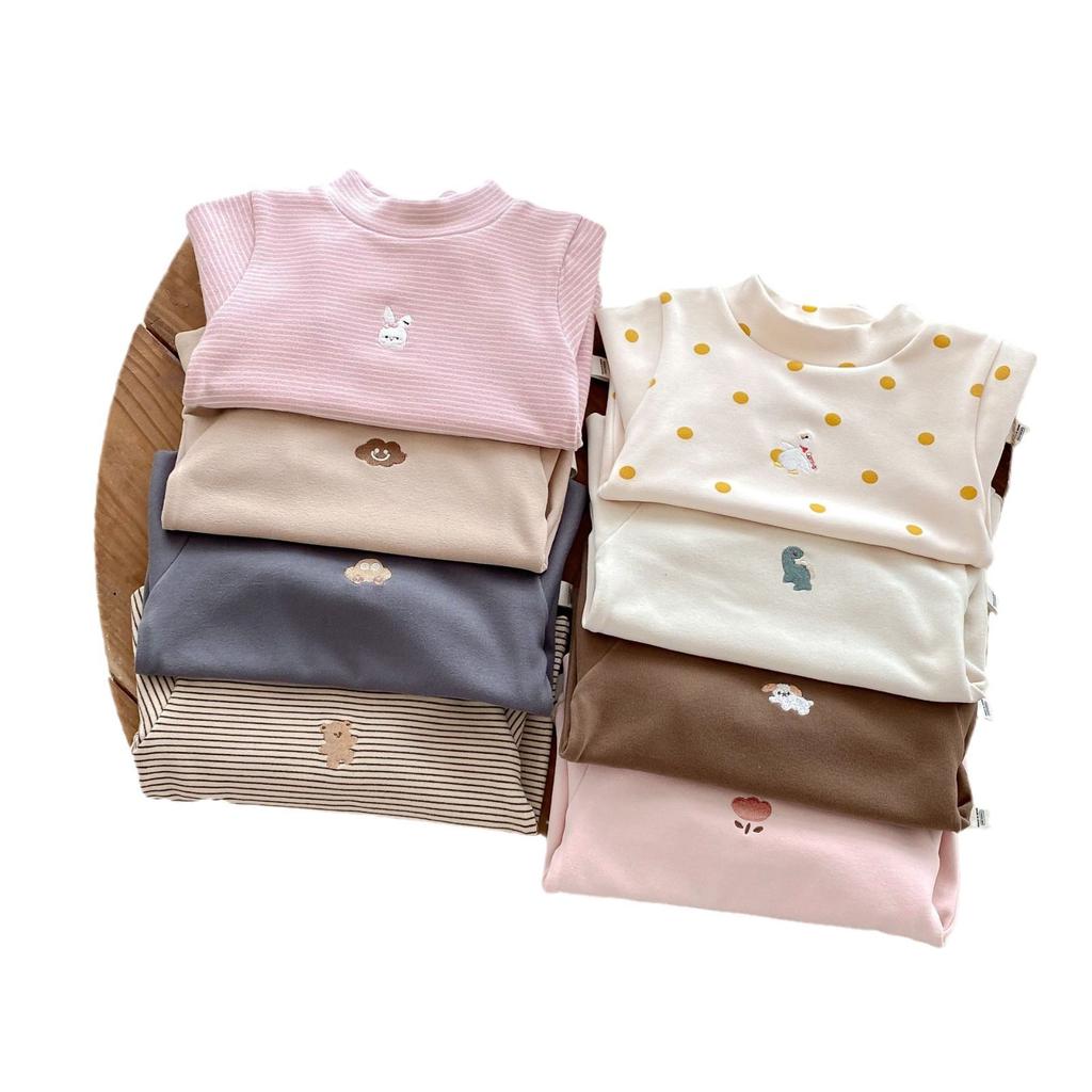 Kids Thermal Base Layer Shirt Cartoon Print Winter Inner Wear Top for Boys Girls 0-5 Years