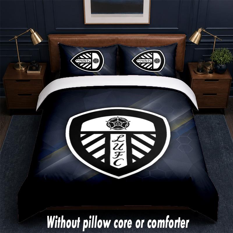 Set Biancheria da Letto Leeds United 1 Copripiumino + 2 Federe Morbido Traspirante Biancheria da Letto per la Casa