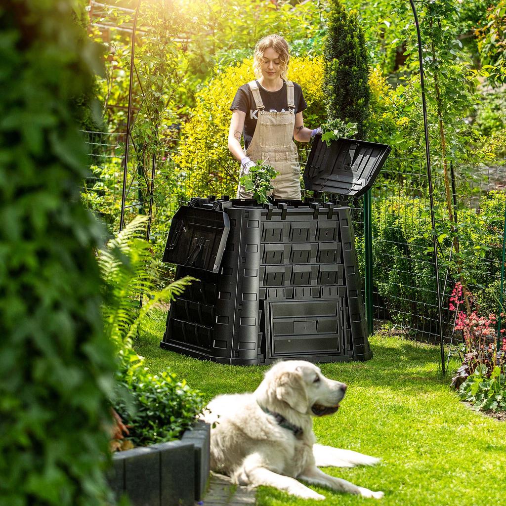 KADAX Kompostownik Ogrodowy modułowy Całoroczny mrozoodporny Nawóz Zbiornik 450L
