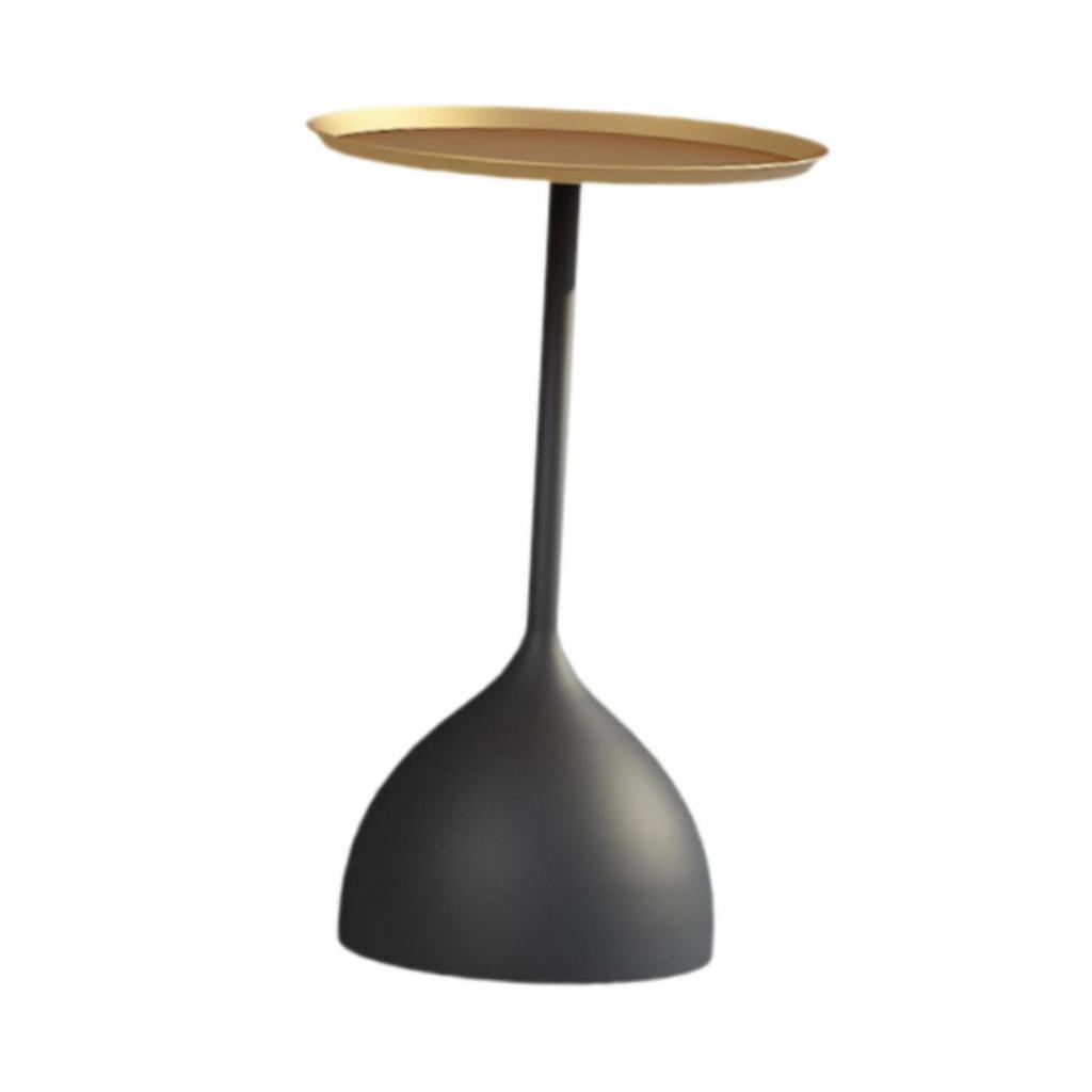 Small Side Table Fashion Decorative Bedside Tabletop for Dorm Bedroom Office Tray Black Base