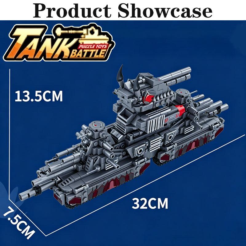 Creative Military Tank Model Building Blocks, Ultimate Leviathan Tank Ornament Vehicle Bricks, Ideal Gift for Festivals and Birt