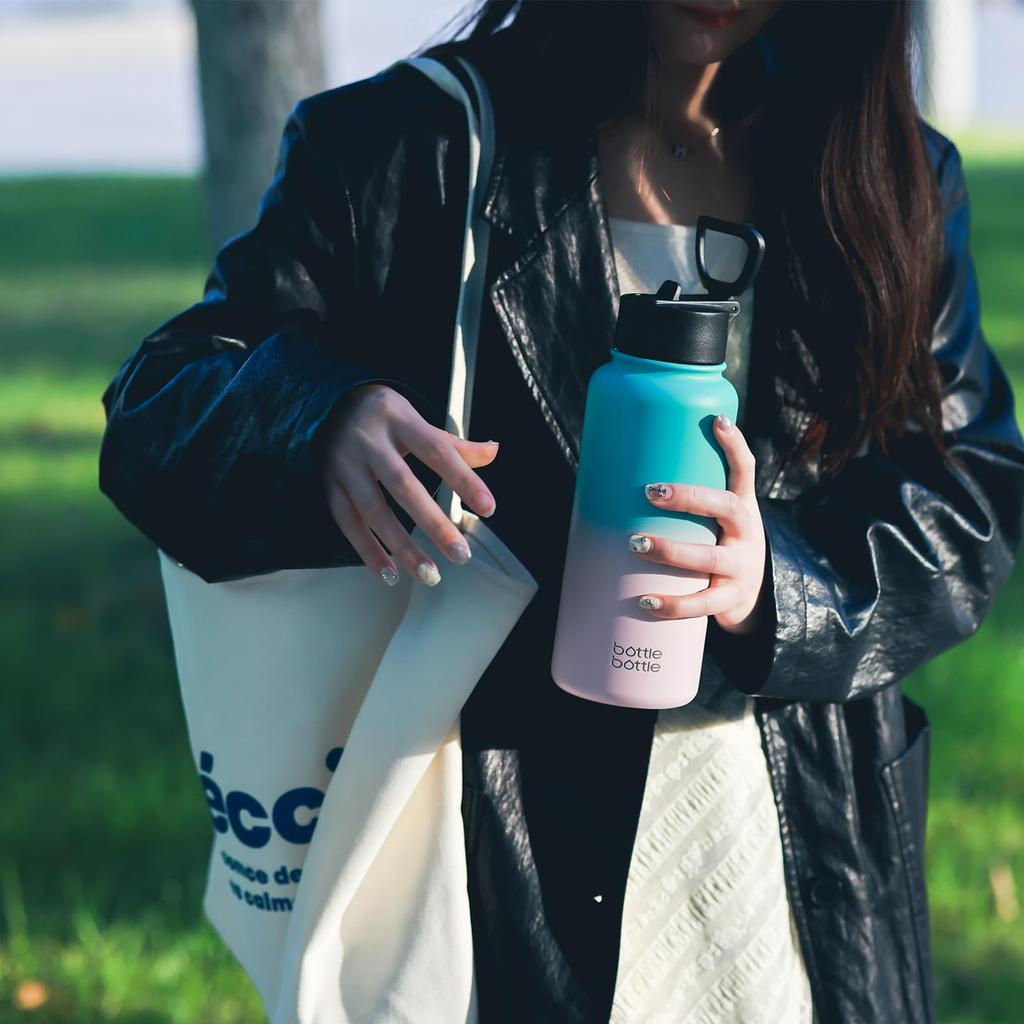 1 Liter Water Bottle 1L Children Direct Drinking Thermal Insulation Vacuum Insulated Bottle Stainless Steel Water Bottle Portable Pink BOTTLE BOTTLE